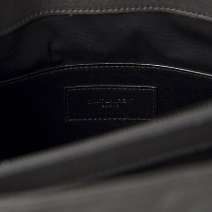 Saint Laurent Sheepskin Matelasse Chevron Monogram Large College Satchel Grey 9 of 12