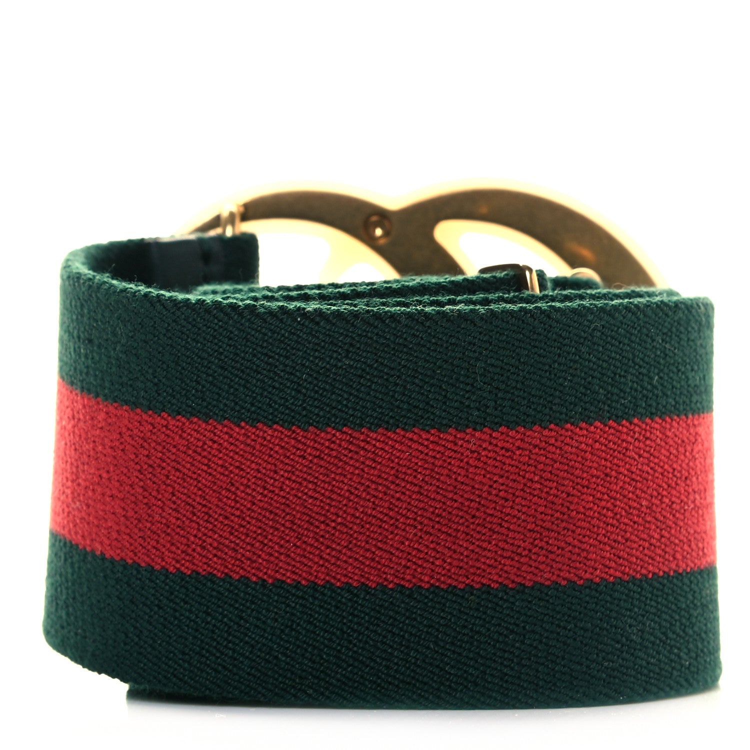 Gucci Web Elastic Plexiglass GG Marmont Belt 80 32 Red Green 2 of 3