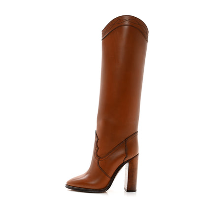 Saint Laurent Kate 105 Western Knee High Boots 39.5 New Papaya 1 of 9
