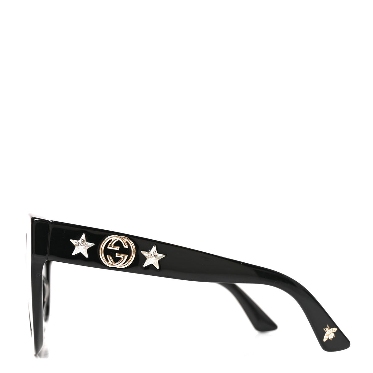 Gucci Round Frame Star Sunglasses GG0208S Black 3 of 7