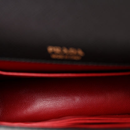 Prada Saffiano Lux Monochrome Chain Wallet Black 6 of 10