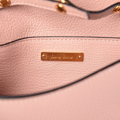 Miu Miu Goatskin Madras Soft Calfskin Crystal Pearl Embellished Shoulder Bag Orchidea 6 of 9