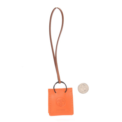 Hermes Milo Lambskin Swift Shopping Bag Charm Feu Gold 2 of 3