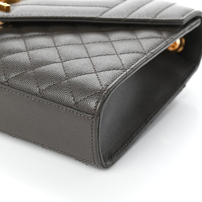 Saint Laurent Grain De Poudre Textured Mixed Matelasse Medium Triquilt Monogram Satchel Earth 9 of 9