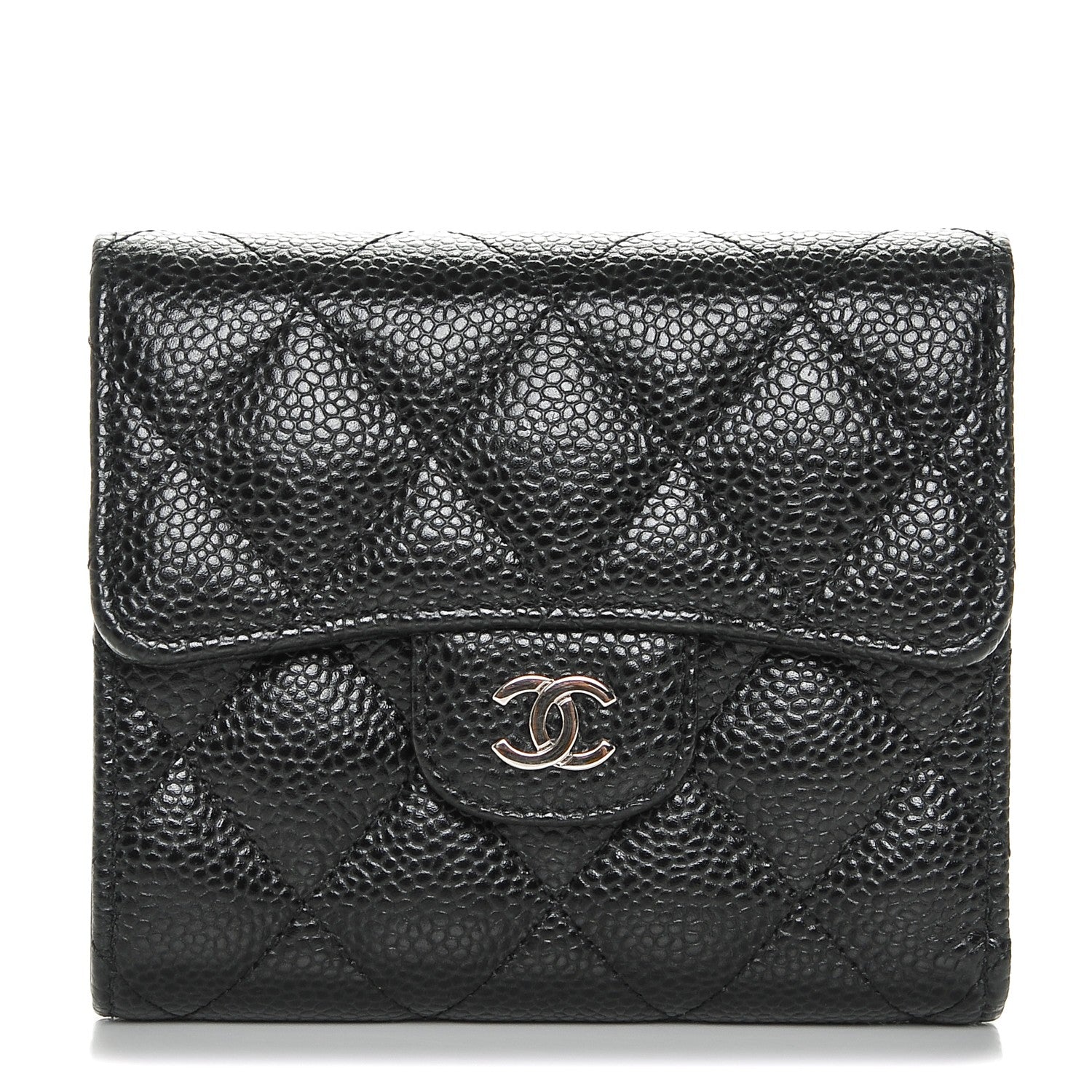 Chanel Caviar Quilted Compact Flap Wallet Black 1 of 8