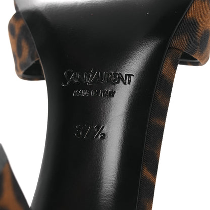 Saint Laurent Grossgrain Leopard Print Jill Mules 37.5 Brown 8 of 11