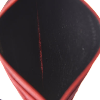 Saint Laurent Grain De Poudre Matelasse Chevron Monogram Credit Card Case Bandana Red 5 of 8