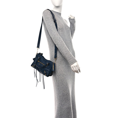 Balenciaga Agneau Classic Gold Hardware Mini City Bleu De Minuit 3 of 10