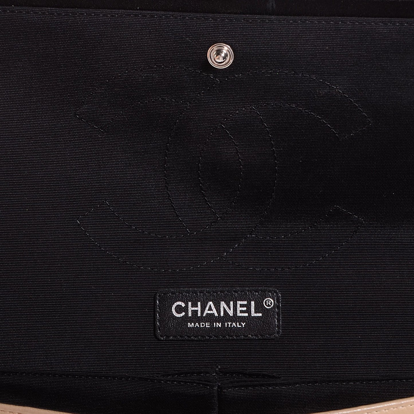 Lambskin Quilted Colorblock Jumbo Double Flap