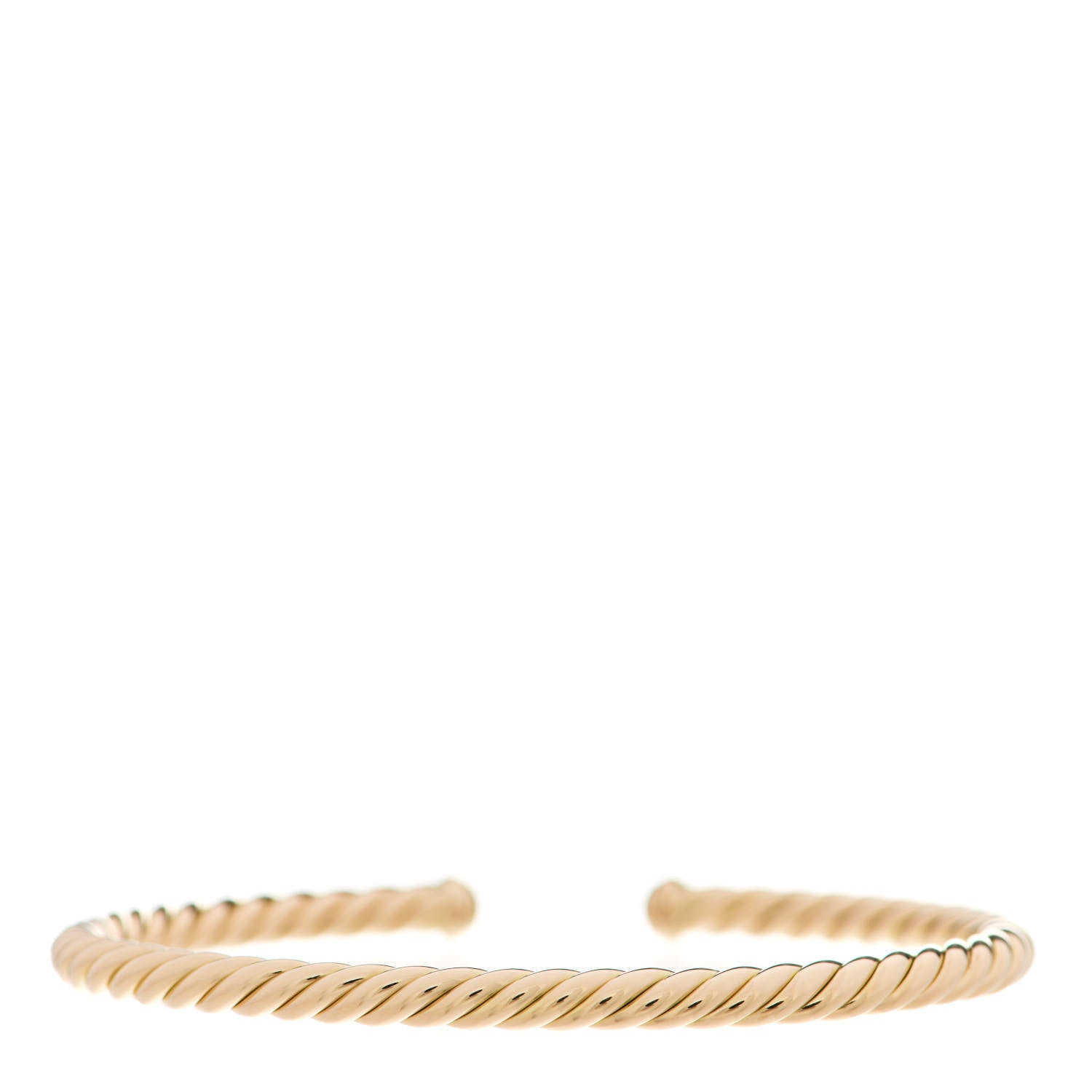 David Yurman 18K Yellow Gold 4mm Cablespira Bracelet 2 of 5