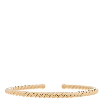 David Yurman 18K Yellow Gold 4mm Cablespira Bracelet 2 of 5