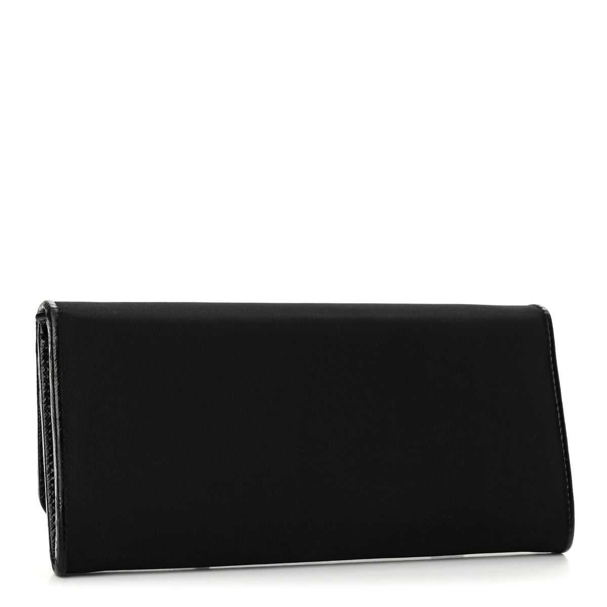 Prada Tessuto Saffiano Triangle Logo Continental Flap Travel Wallet Black 3 of 12