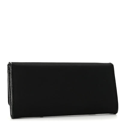 Prada Tessuto Saffiano Triangle Logo Continental Flap Travel Wallet Black 3 of 12