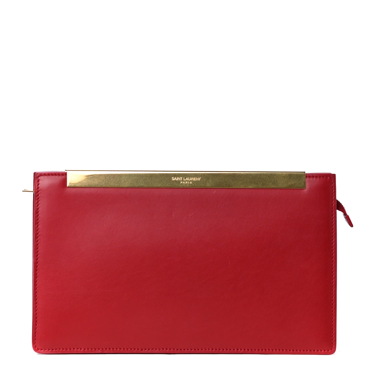 Saint Laurent Calfskin Lutetia Clutch Red 1 of 4