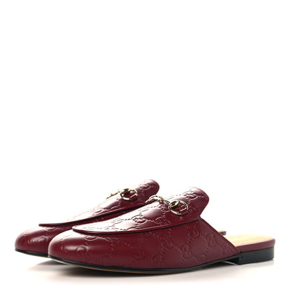 Gucci Glamour Calfskin Guccissima Womens Princetown Slippers 39 Rosso Ancora 4 of 10