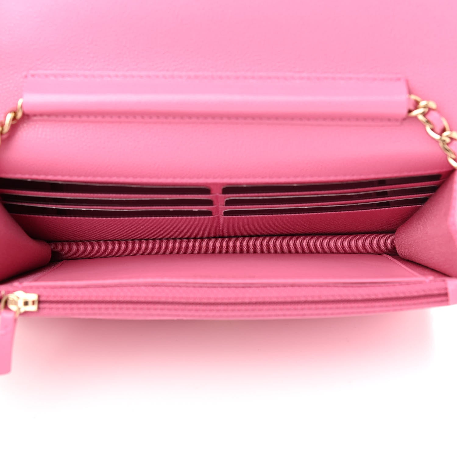 Chanel Caviar Quilted Glass Wallet On Chain WOC Pink 5 of 12