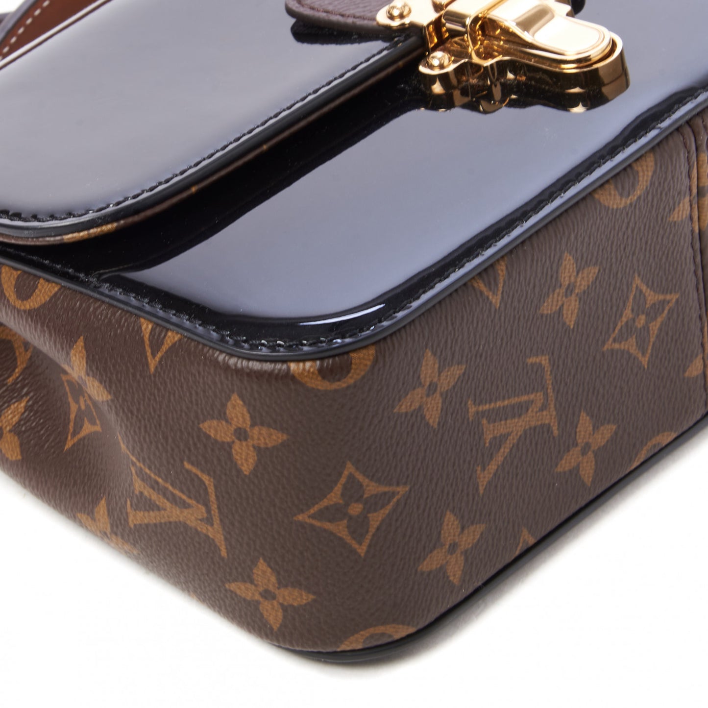 Patent Calfskin Monogram Cherrywood BB Black