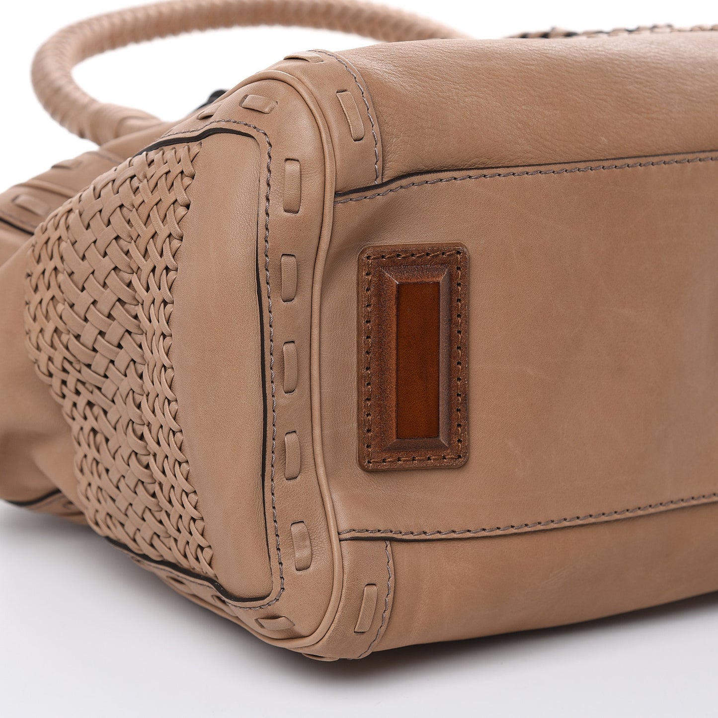 Calfskin Handmade Large Top Handle Bag Taupe