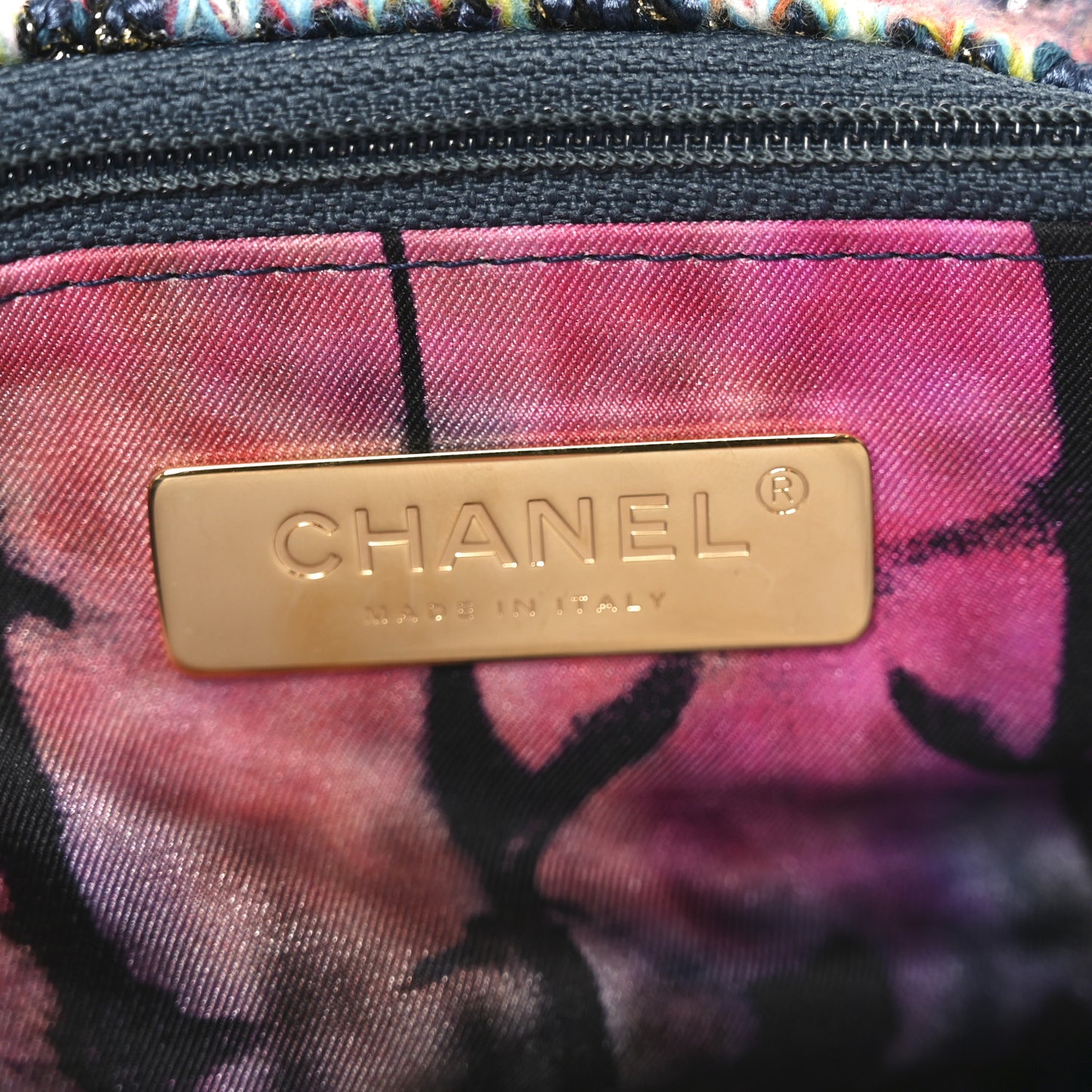 Tweed Quilted Medium Chanel 19 Flap Dark Multicolor