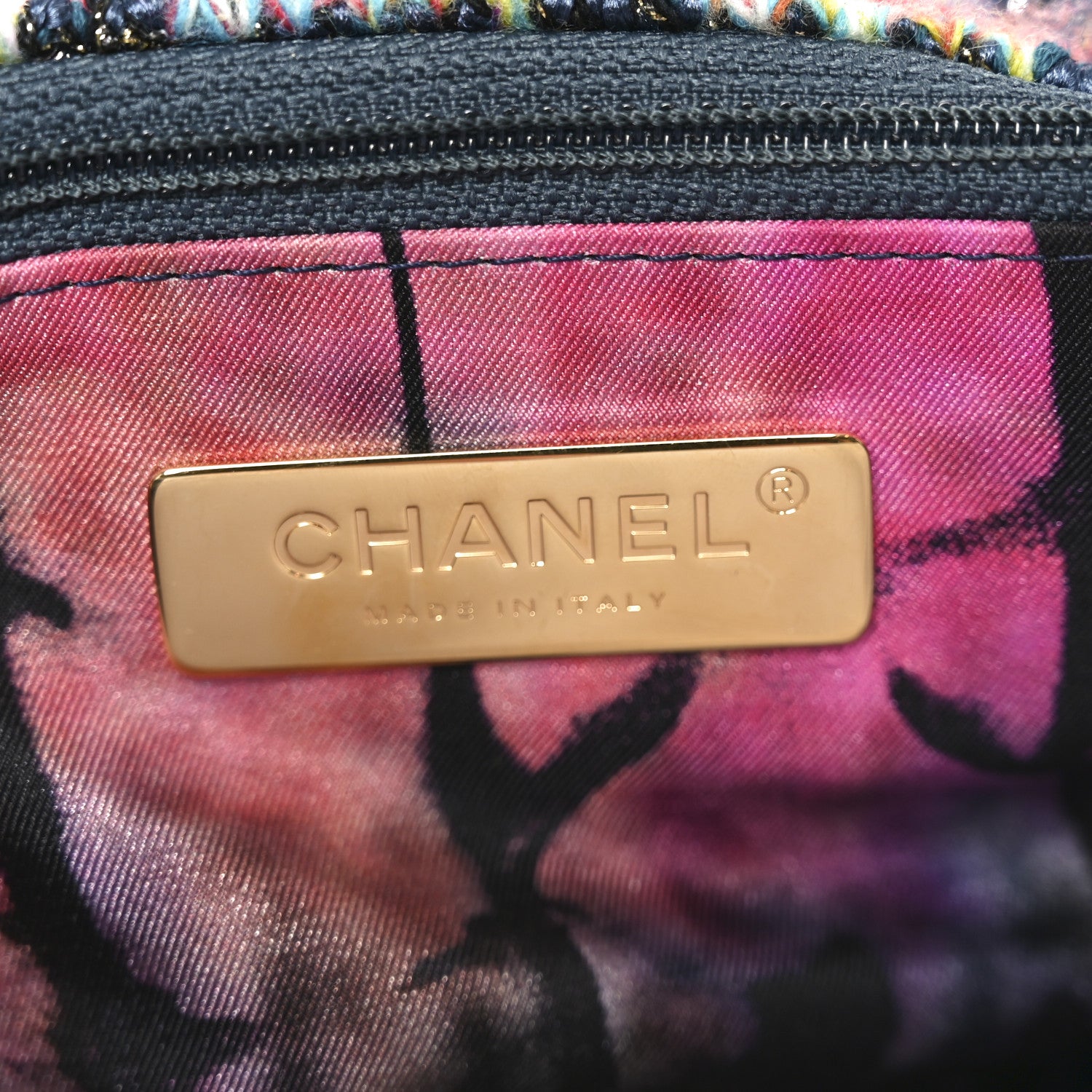 Chanel Tweed Quilted Medium Chanel 19 Flap Dark Multicolor 6 of 10