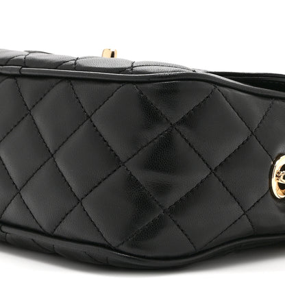 Chanel Lambskin Quilted Tassel Flap Camera Case Black 10 of 10
