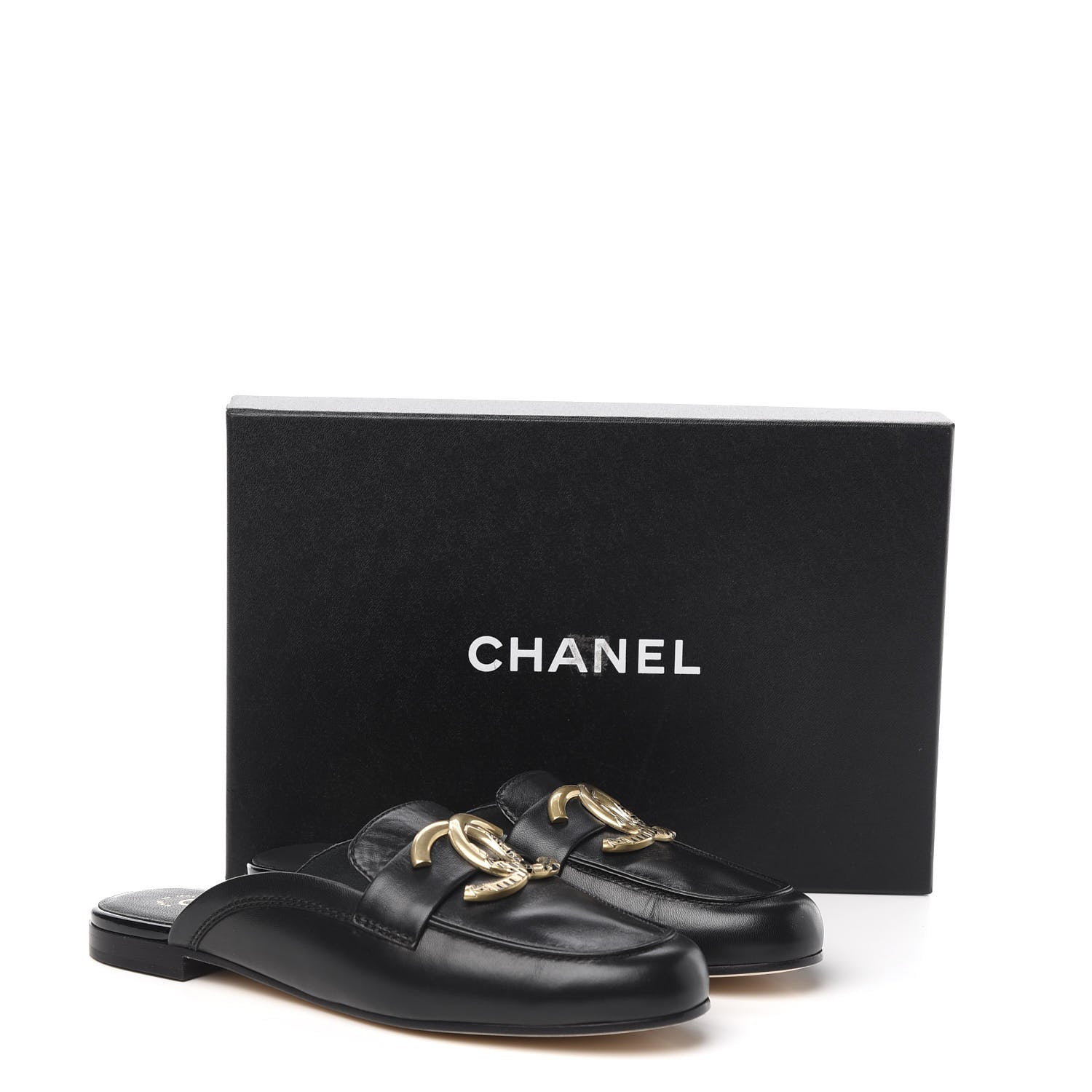 Chanel Lambskin CC Mules 40 Black 9 of 9