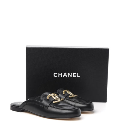 Chanel Lambskin CC Mules 40 Black 9 of 9