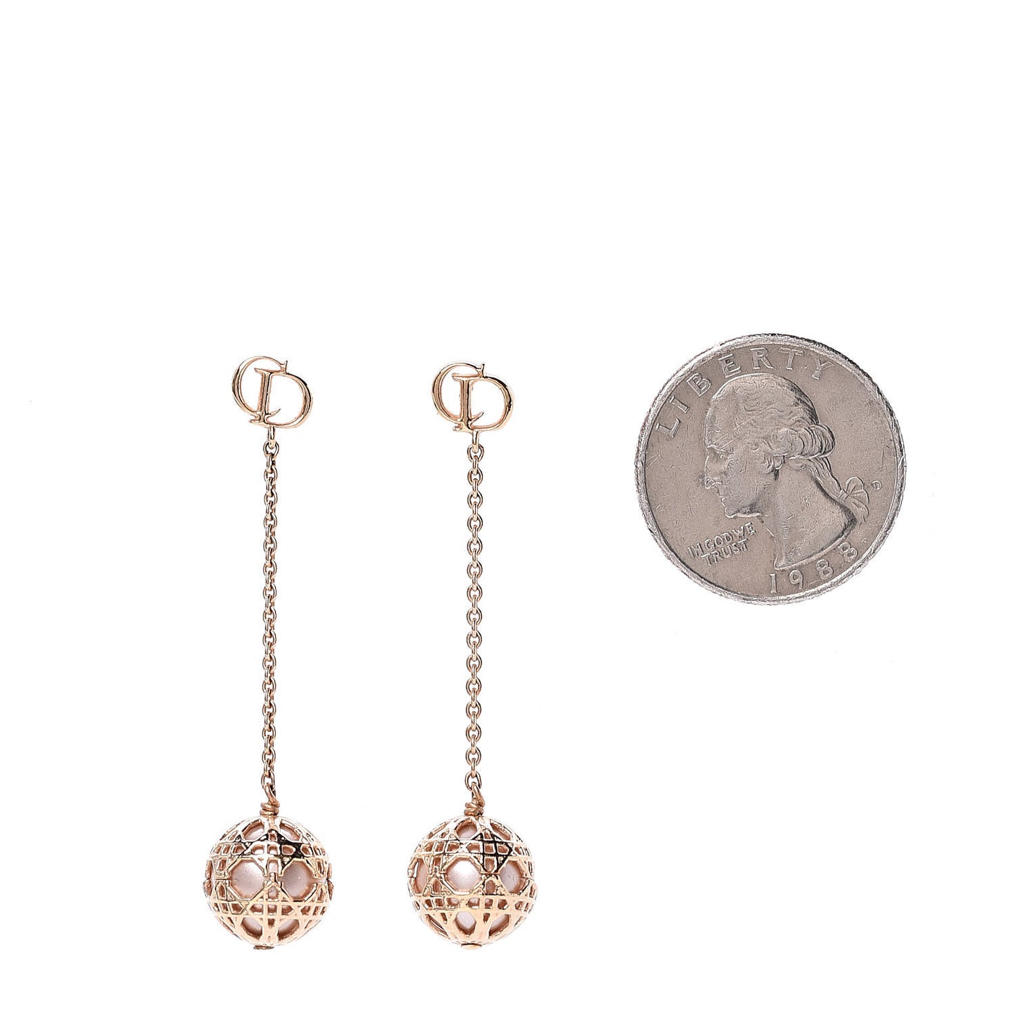 Pearl Secret Cannage Mise En Dior Tribales Dangle Earrings Gold