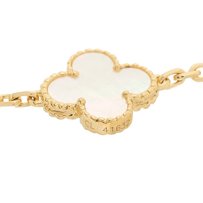 Van Cleef & Arpels 18K Yellow Gold Mother of Pearl 20 Motifs Vintage Alhambra Necklace 6 of 6