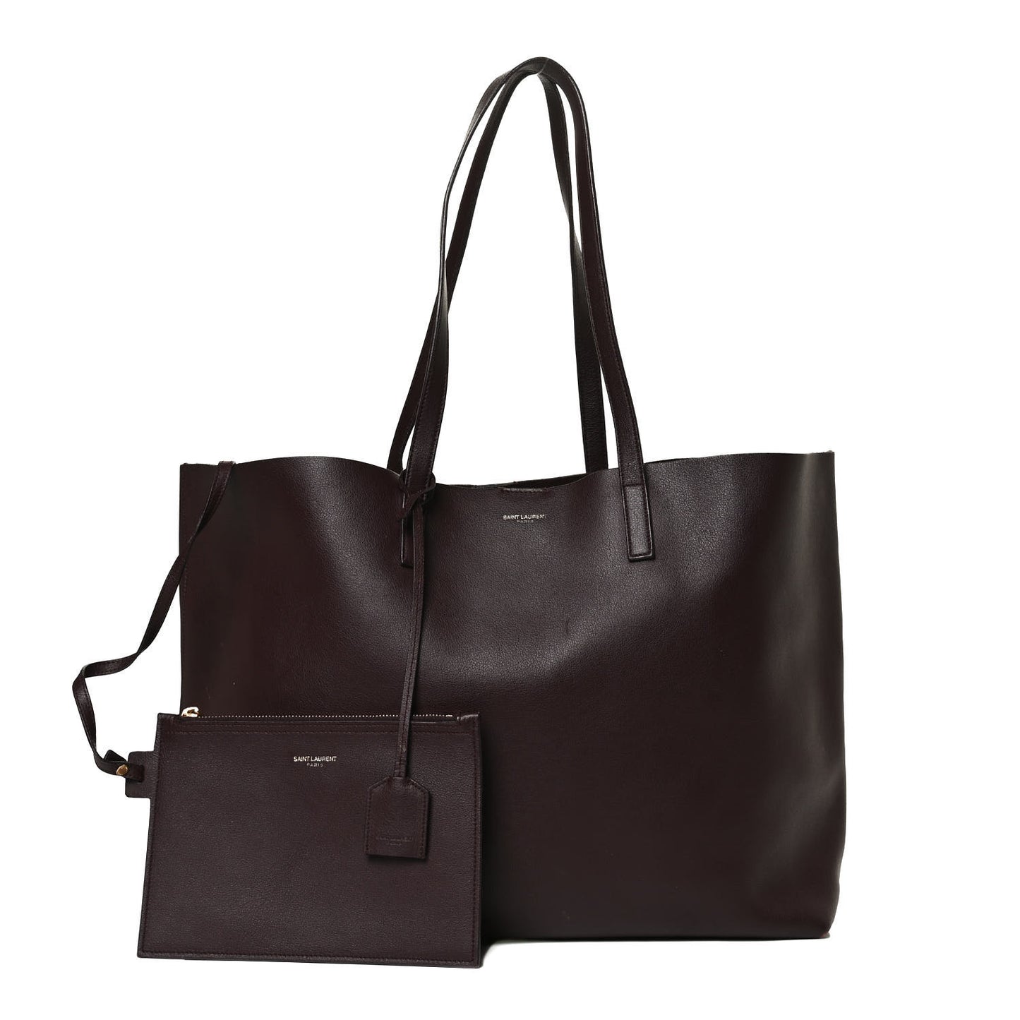 Calfskin Large Shopping Tote Bordeaux