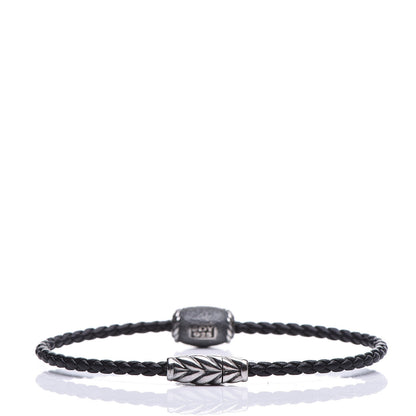 David Yurman Sterling Silver Black Diamond Leather Chevron Bracelet 3 of 6