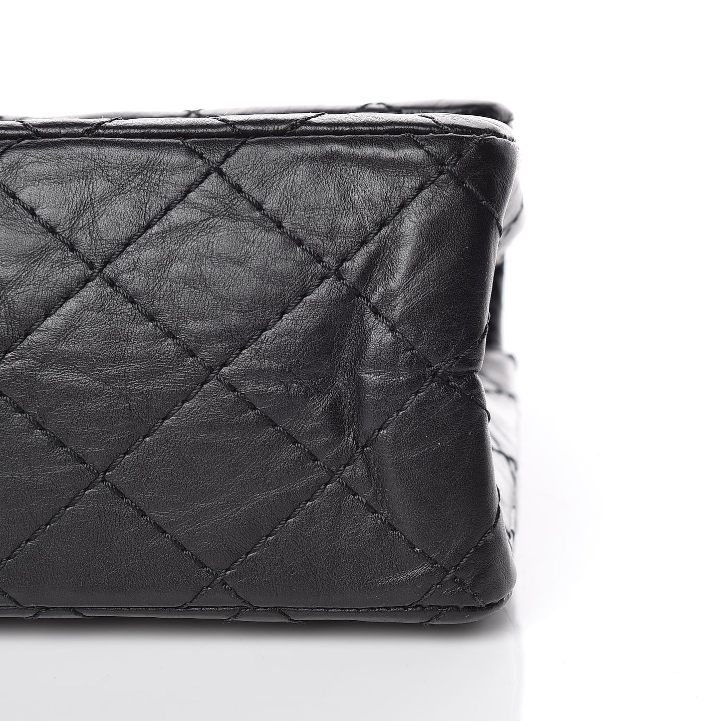 Aged Calfskin Quilted 2.55 Reissue 225 Flap Black