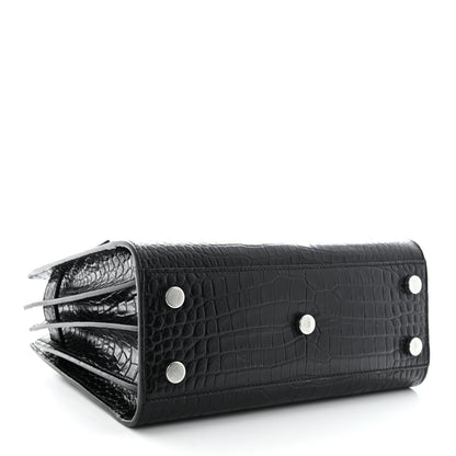 Saint Laurent Calfskin Crocodile Embossed Nano Sac De Jour Black 4 of 11