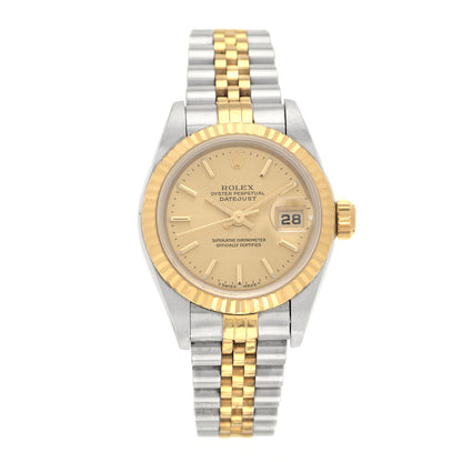 Rolex Stainless Steel 18K Yellow Gold 26mm Oyster Perpetual Datejust Watch Champagne 79173 1 of 4