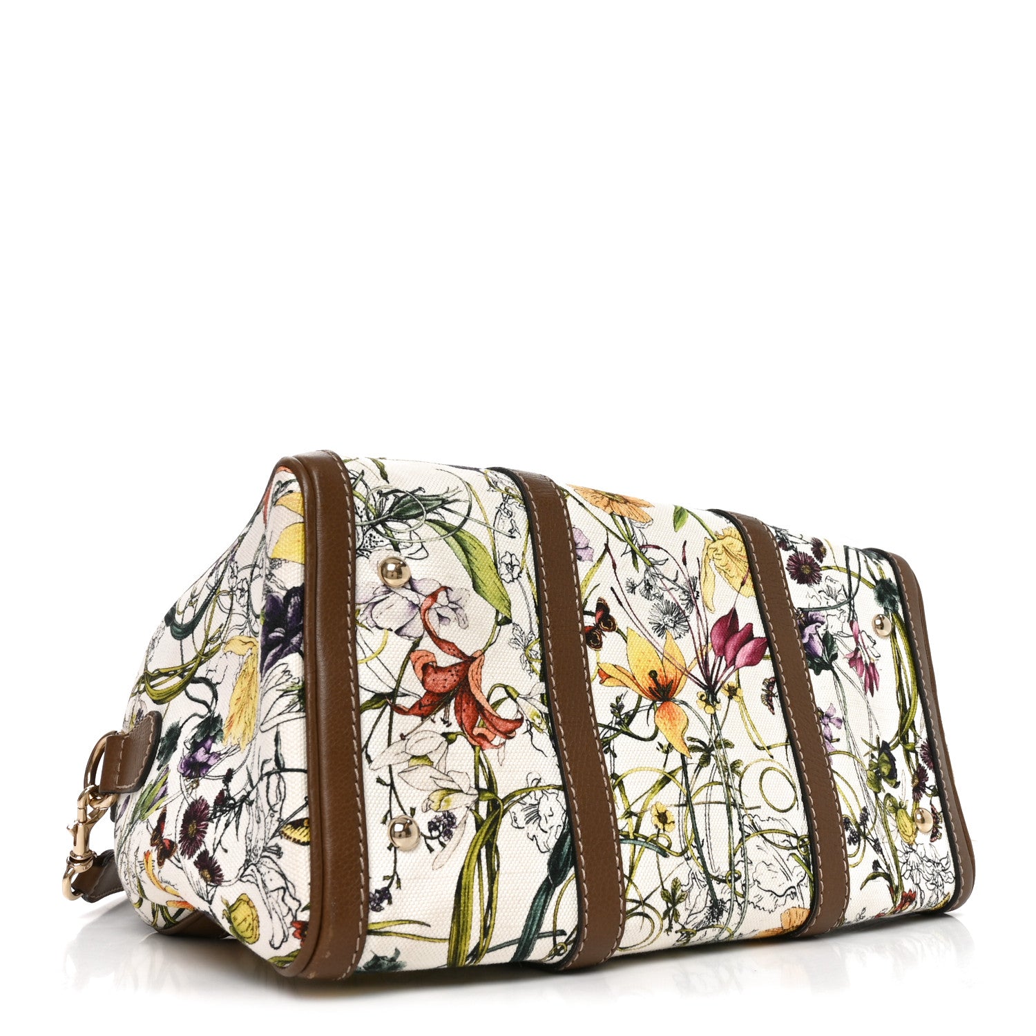 Gucci Canvas Flora Infinity Medium Joy Boston White Multicolor Acero 3 of 9