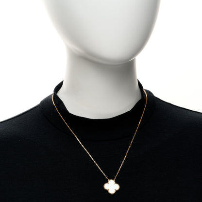 Van Cleef & Arpels 18K Rose Gold Mother of Pearl "Edition Ginza" Magic Alhambra Pendant Necklace 2 of 5
