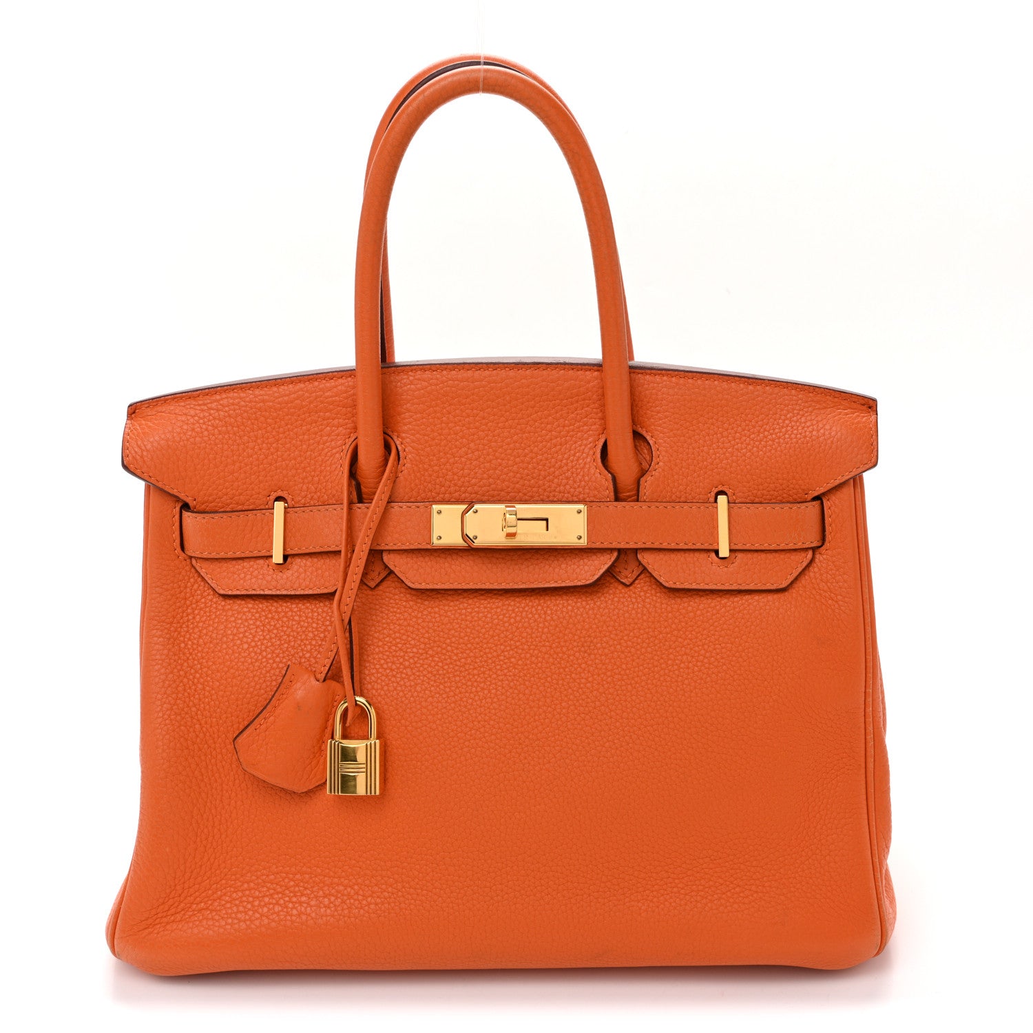 Hermes Taurillon Clemence Birkin 30 Orange 1 of 14
