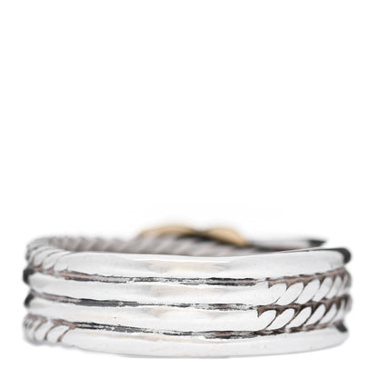 David Yurman Sterling Silver 18K Yellow Gold 6mm X Crossover Ring 53 6.5 3 of 4