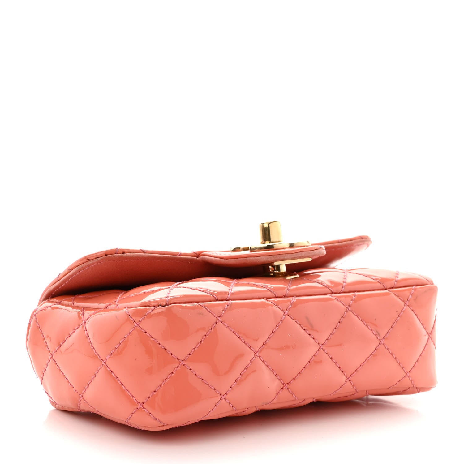 Chanel Patent Quilted Ginza 5th Anniversary Extra Mini Rectangular Flap Pink 4 of 16