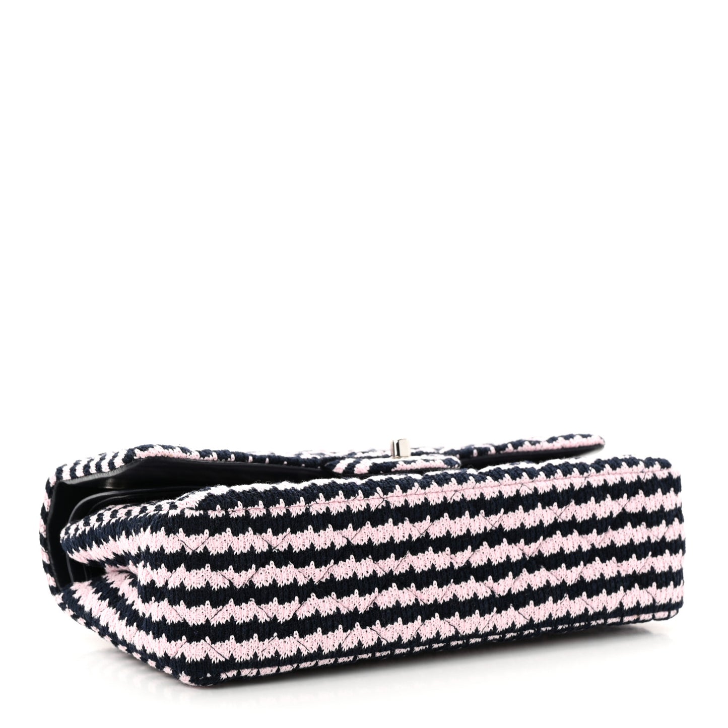 Tweed Quilted Medium Double Flap Pink Navy