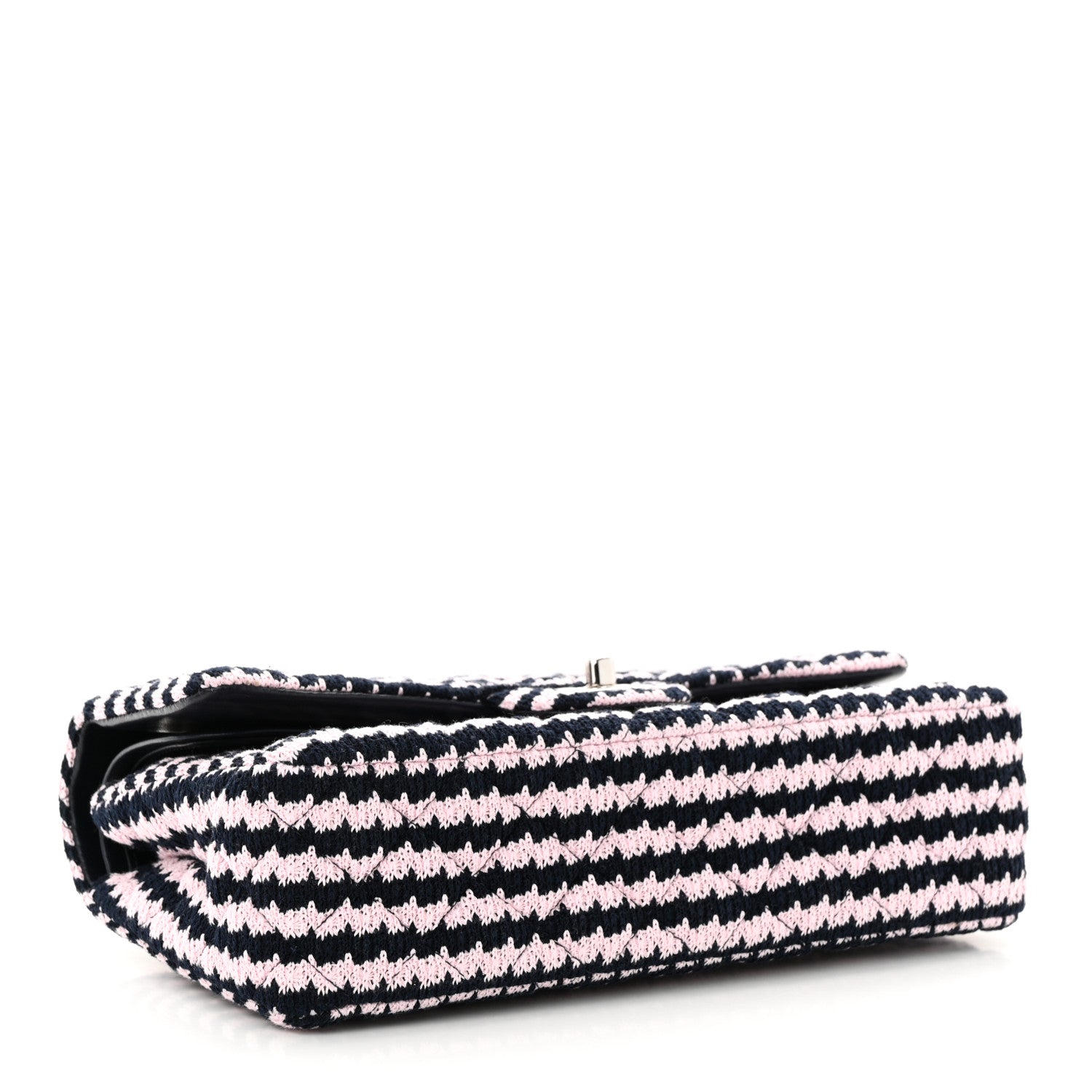 Chanel Tweed Quilted Medium Double Flap Pink Navy 4 of 12