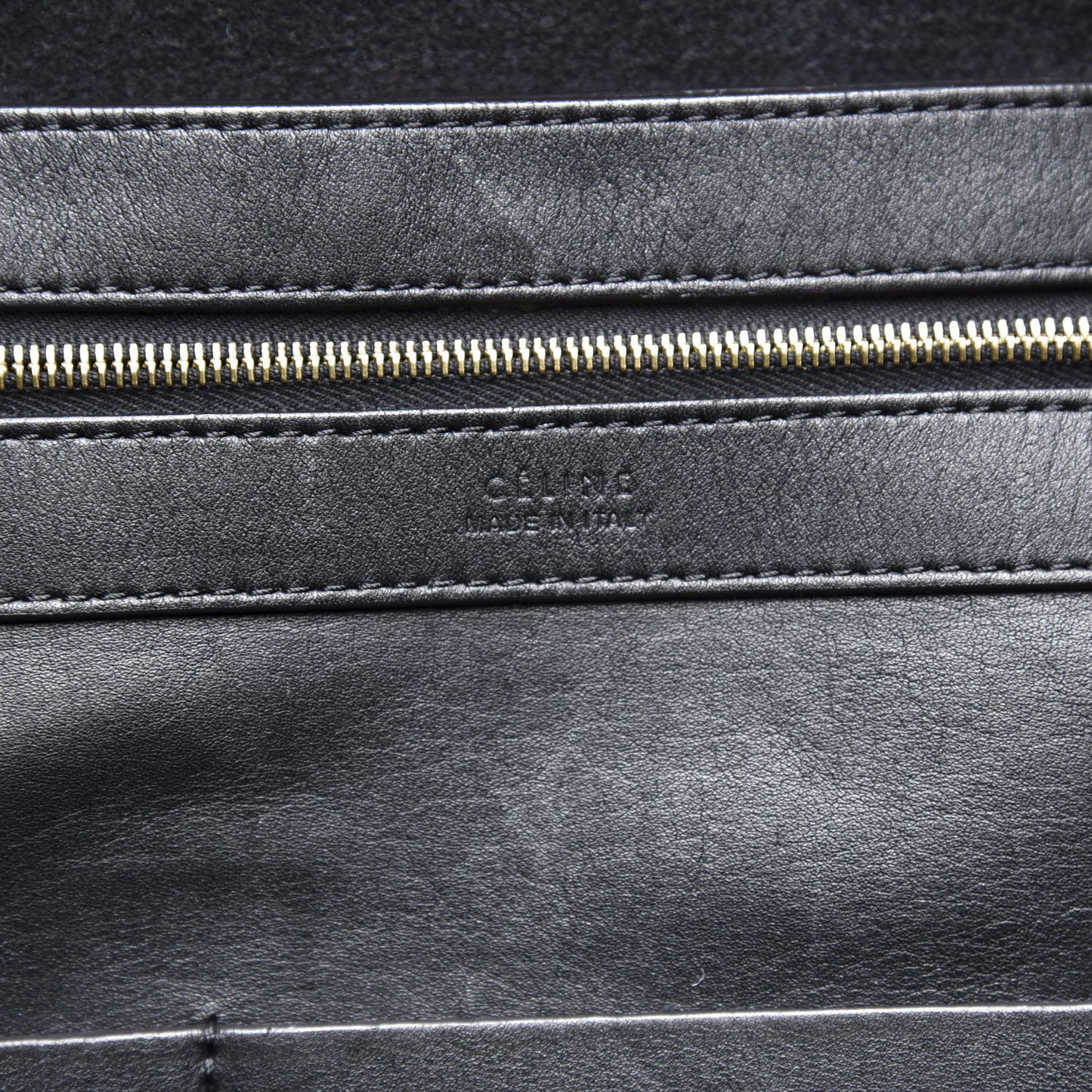 Grained Calfskin Medium Horizontal Cabas Phantom Black White