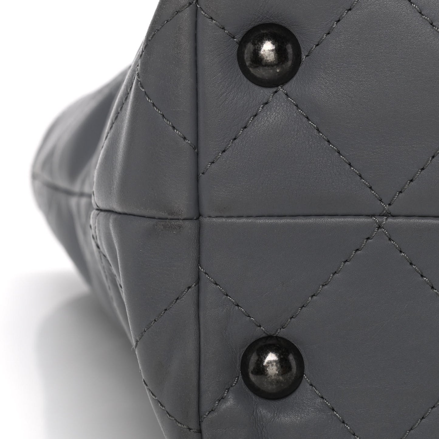 Lambskin Quilted Shopping Tote Grey