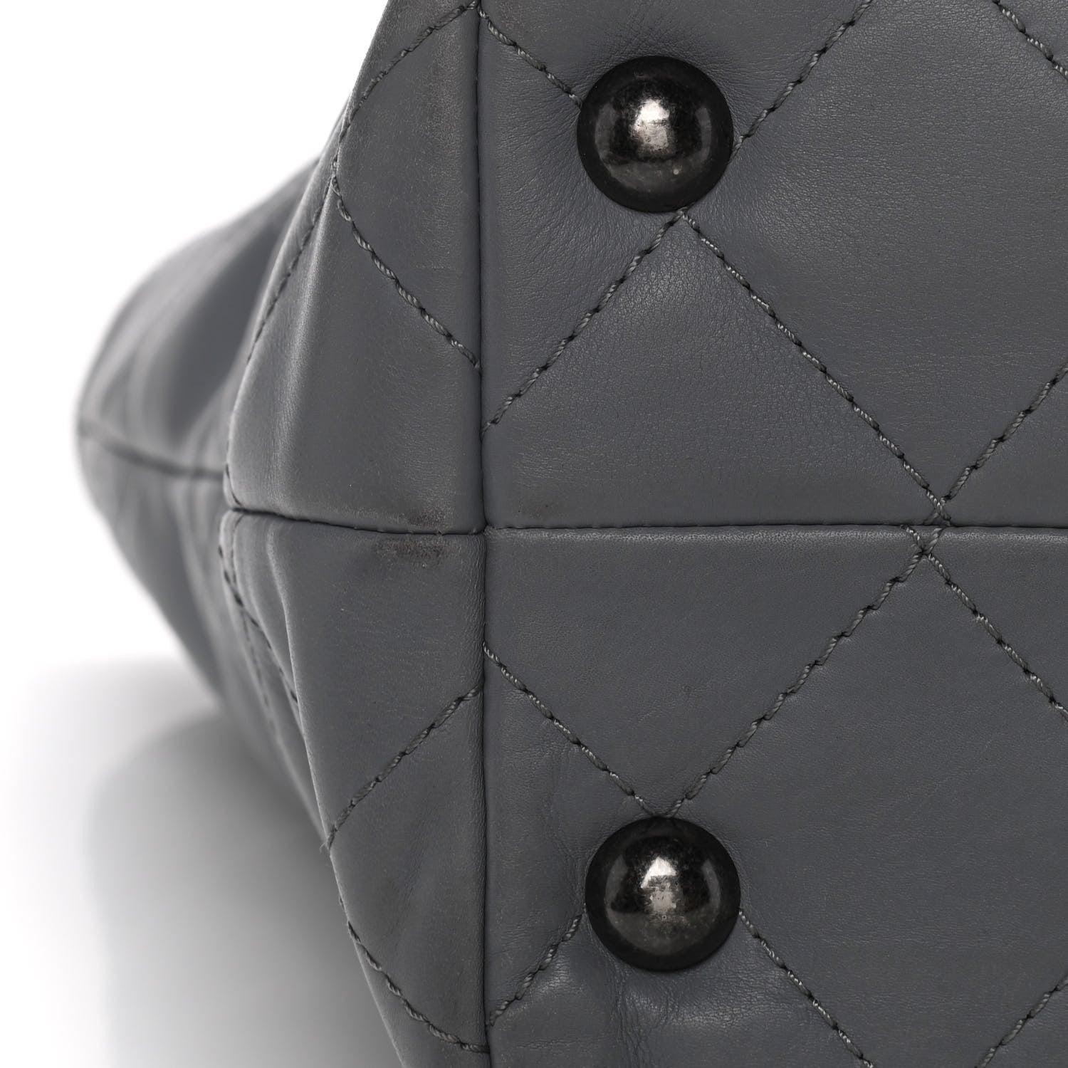 Chanel Lambskin Quilted Shopping Tote Grey 20 of 24