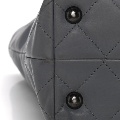 Chanel Lambskin Quilted Shopping Tote Grey 20 of 24