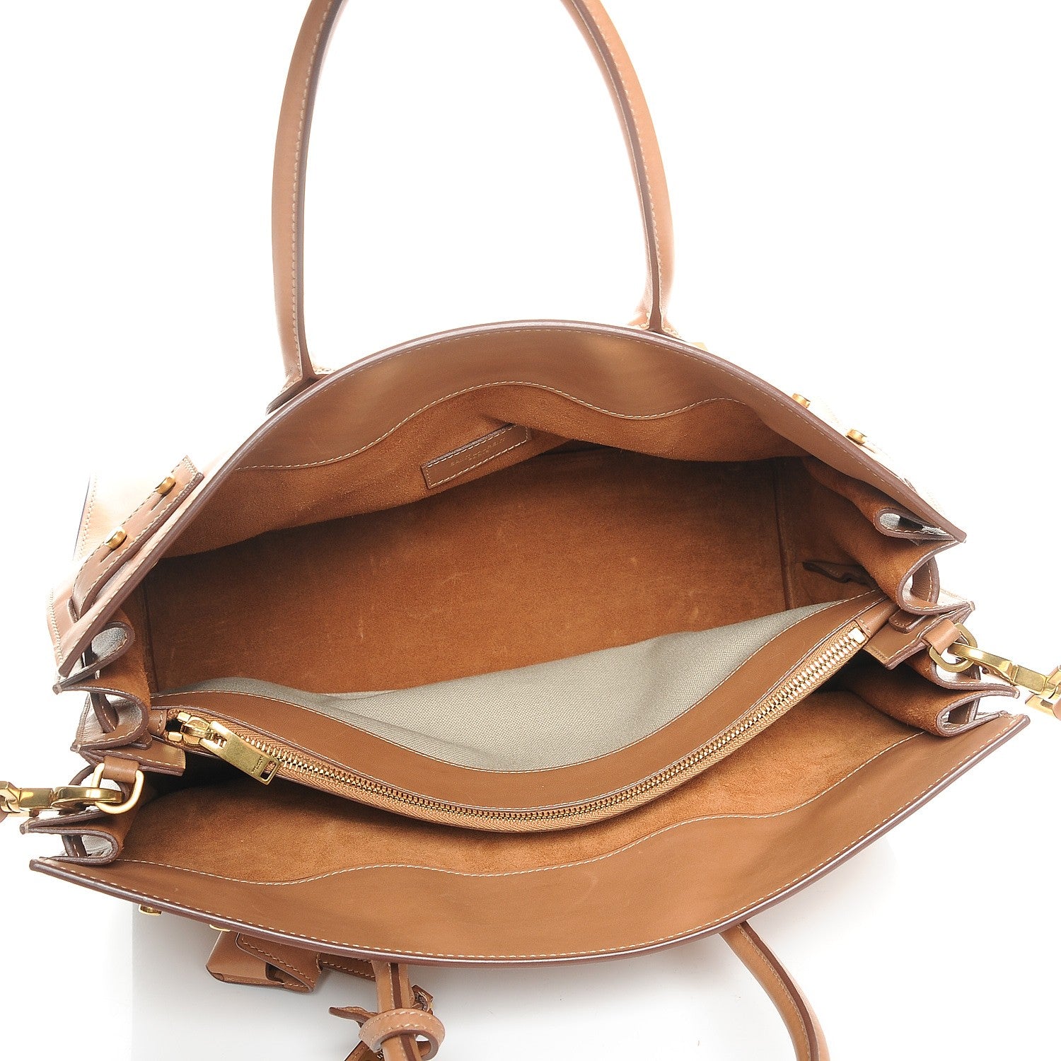 Saint Laurent Smooth Calfskin Medium Supple Sac De Jour Brown 6 of 8