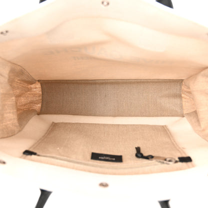 Saint Laurent Linen Calfskin Small Rive Gauche Tote Greggio Natural 5 of 11