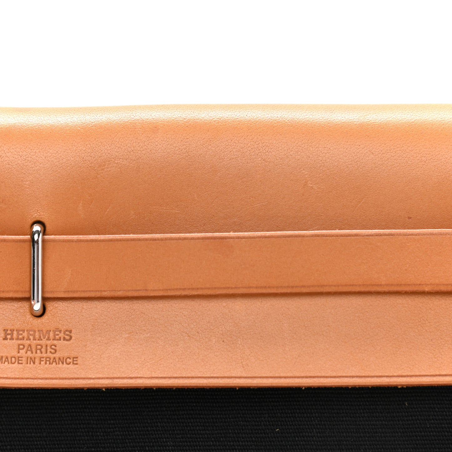Toile Vache Calfskin Herbag Clutch Natural Black
