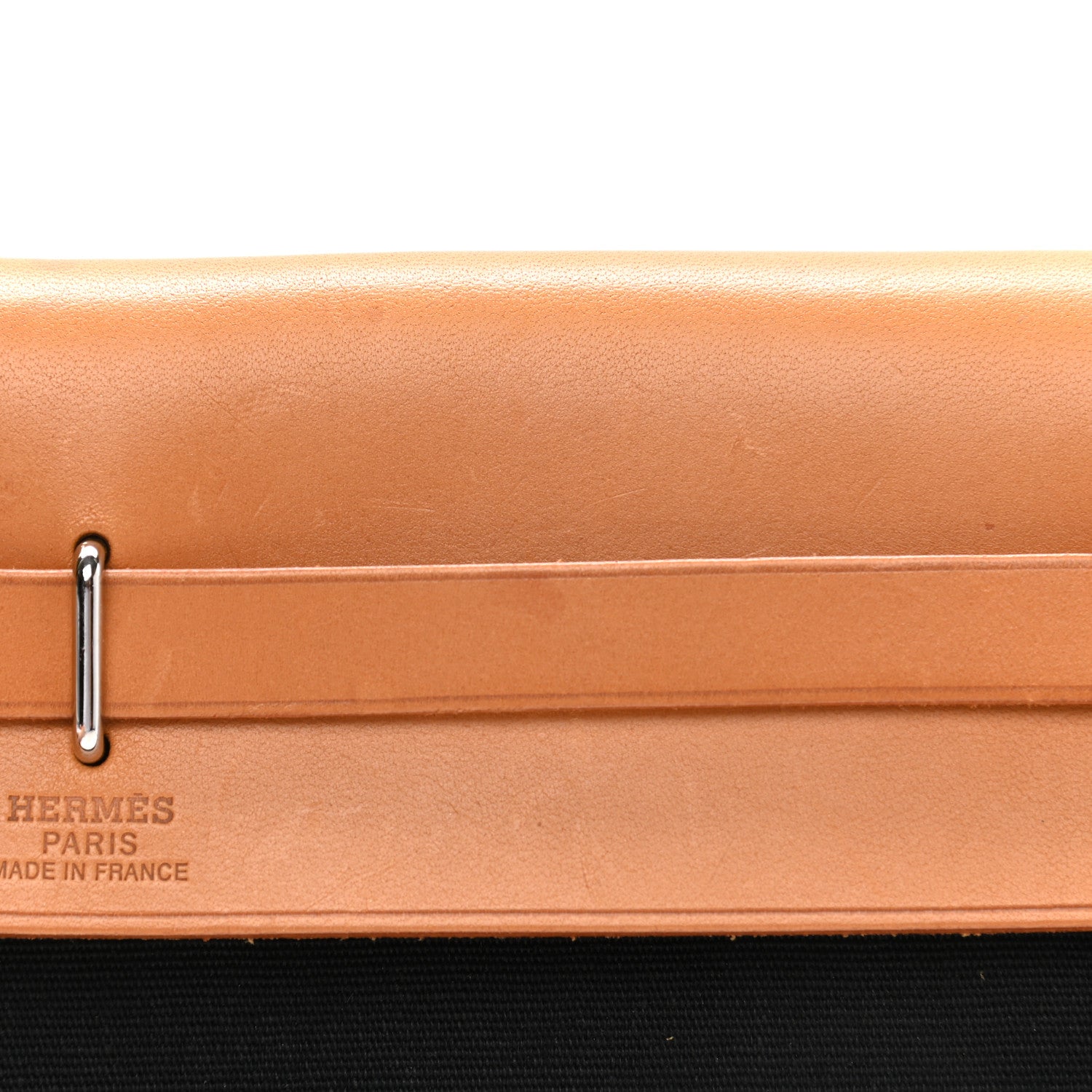 Hermes Toile Vache Calfskin Herbag Clutch Natural Black 18 of 25