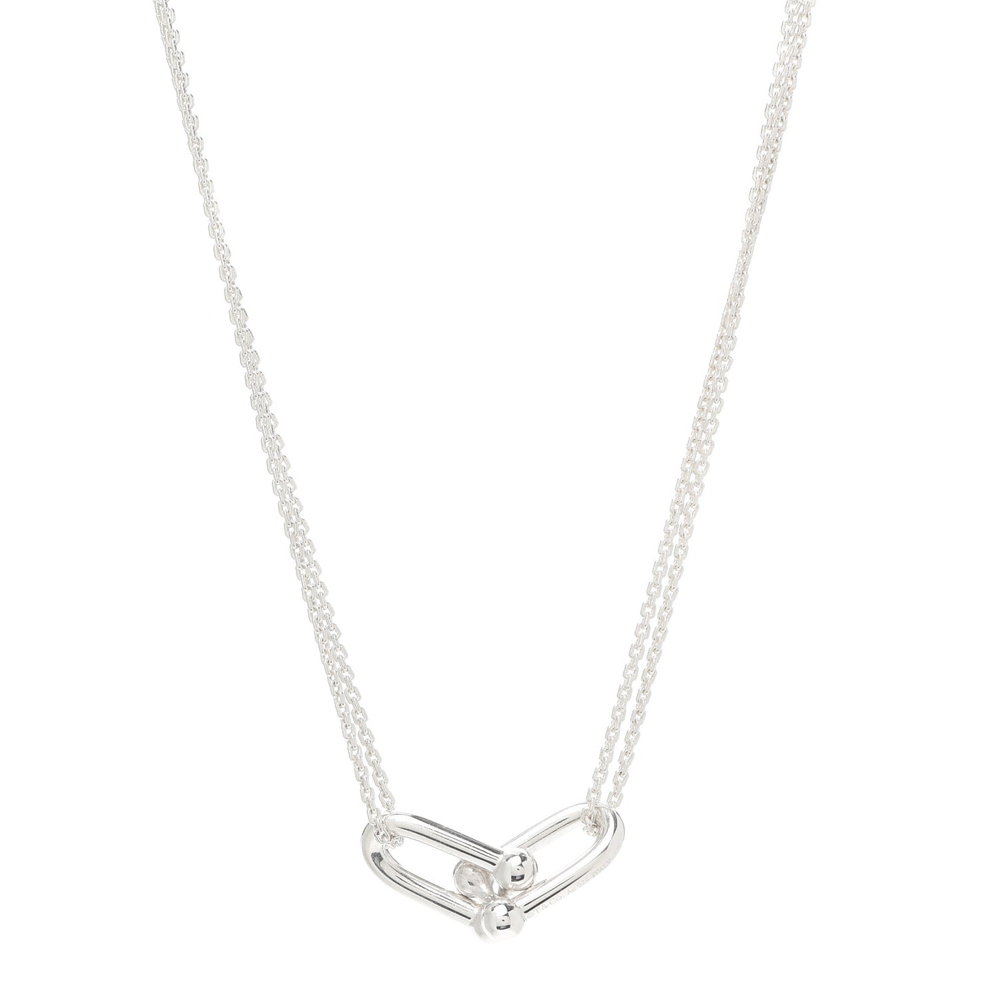 Sterling Silver Double HardWear Link Pendant Necklace